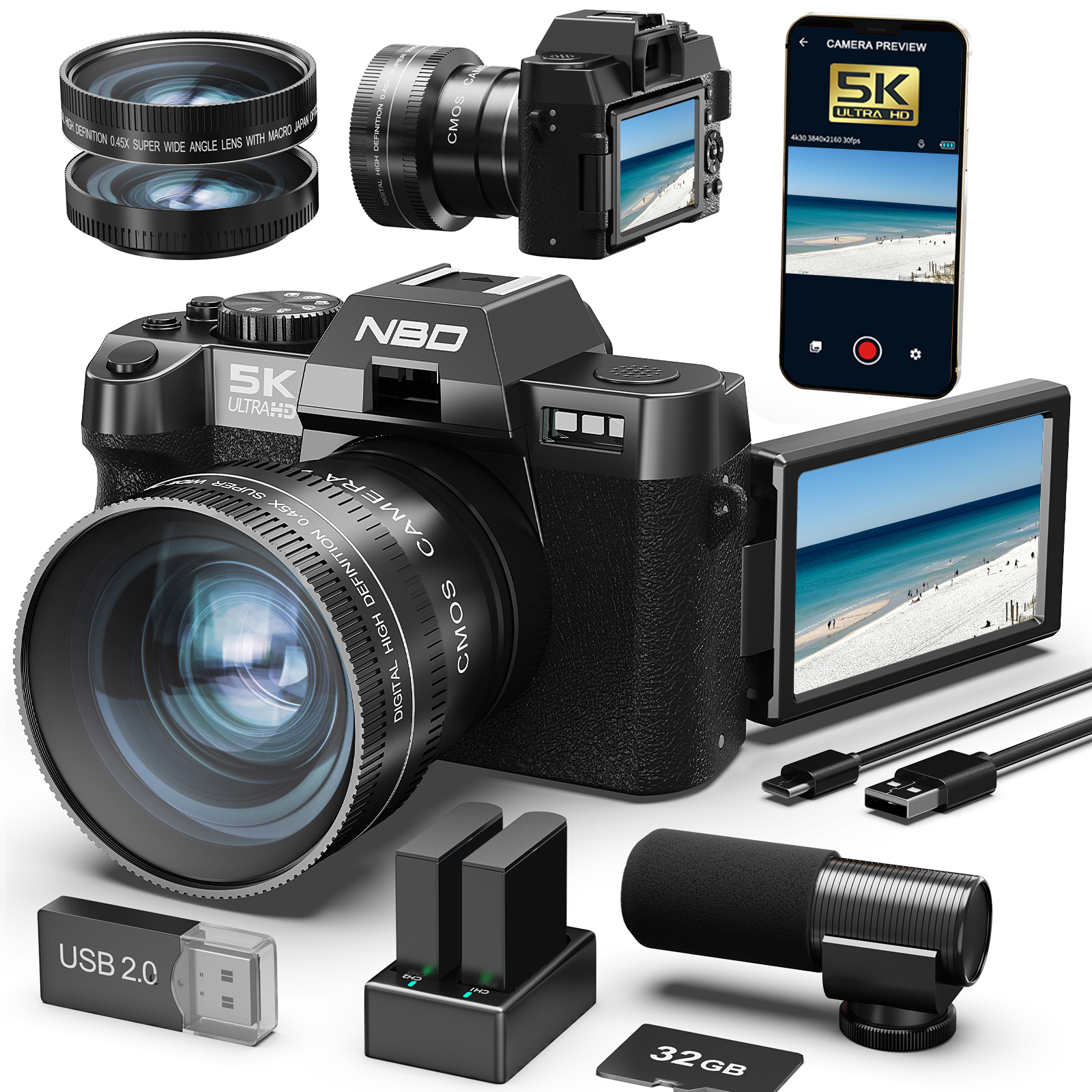 Korean Lifestyle Video - NBD Digital Cameras 5K&48MP Photography 16X