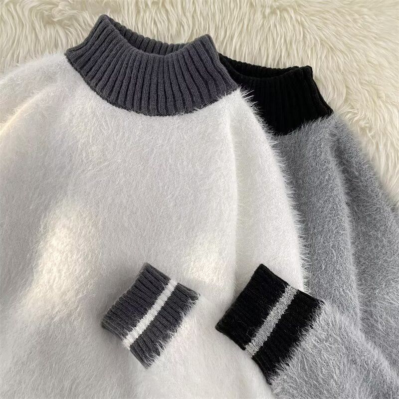 Fur Collar Pullovers Estampado - огляд і ціна Korean Men Lifestyle